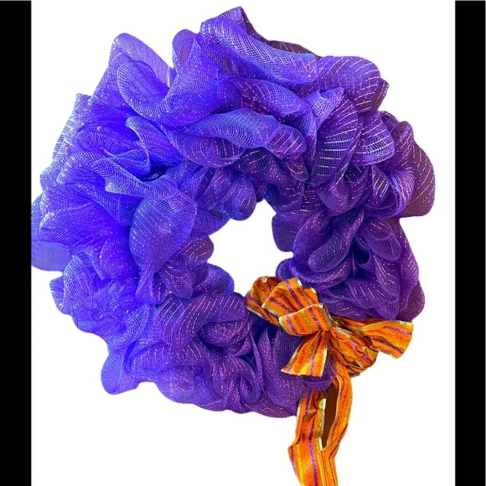 Purple and Orange Light Up Wreath